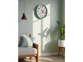 Resim Akıllı Durak 36 cm Turkuaz Çocuk Odası Duvar Saati 