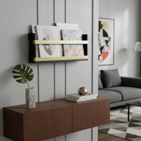 Resim Merzana Modern Duvar Tipi Dergilik & Kitaplık – Şık Metal Detaylı Minimal Tasarım 