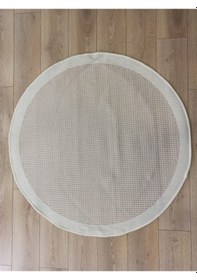 Resim Çam Halı Sisal 9427 Krem / Bej Bordürlü Daire Jüt Sisal Kilim - 120x120 