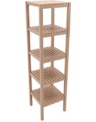 Resim Bien KOVANCI Ahşap Izgaralı 5 Raflı Banyo Rafı 