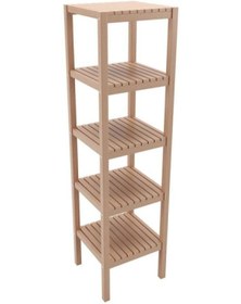 Resim Bien KOVANCI Ahşap Izgaralı 5 Raflı Banyo Rafı 