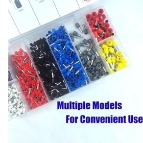 Resim Terminal Seti, 1200 Parça Terminal Takımı, 8 Farklı Boyut Awg 23-7 Bakır Krimplı Terminal, 8 Renk Terminal Konnektör, Tel Kılıfı Krimplama, Elektrik ve Endüstriyel Kullanım Için 