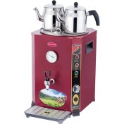 Resim Işıkgaz Silverinox Elit Jumbo 23 Litre 2 Demlikli Çay Kazanı Makinesi 