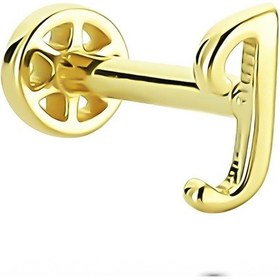 Resim Glorria Altın J Harfi Tragus Piercing Sarı 