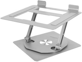 Resim Addison AD-RC30 360 Derece Dönebilen Ayarlanabilir Çelik/Alüminyum + Kaymaz Silikon Ped Metal Laptop Stand 