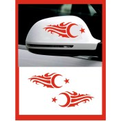 Resim Ayna Ay-Yıldız Özel Yeni Sticker Sağ-Sol 2 Adet 20*7 cm 