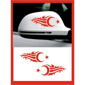 Resim Ayna Ay-Yıldız Özel Yeni Sticker Sağ-Sol 2 Adet 20*7 cm 