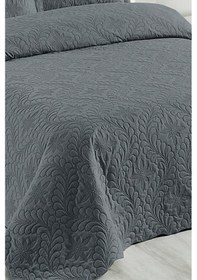 Resim Ivy Antrasit Çift Kişilik Microfiber Kapitone Yatak Örtüsü 