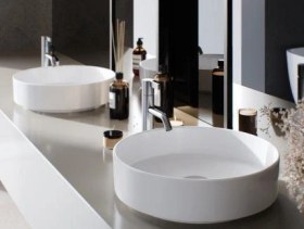 Resim Turkuaz Suit Tezgahüstü Lavabo Ø40 Cm Beyaz 