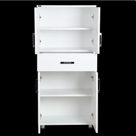 Resim Çok Amaçlı Dolap 150 Cm Hard Parlak Beyaz Suntalem 4Raf 1Çekmece 