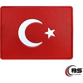 Resim Türk Bayrağı Space Torpido Üstü Kaydırmaz Ped Telefon Tutucu 