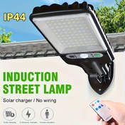 Resim 1 adet 80LED Güneş İndüksiyon Sokak Lambası, Süper Parlak Güneş Sel Lambası, Kızılötesi Algılama Fonksiyonu ile Duvara Monte Güneş Lambası, Hareket Sensörü 3 Fonksiyon Modu, Dış Mekan Yarı Gömülü Kurulum, Yol, Avlu, Façade, Garaj, Çit, Bahçe için Uygun 