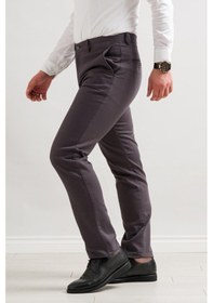 Resim Notra Klasik Kesim Kışlık Kumaş Gabardin Boru Paça Erkek Pantolon Antrasit 