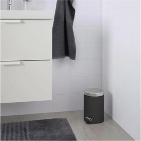 Resim IKEA Çöp Kutusu Koyu Gri , Meridyendukkan 24 cm Banyo Çöp Kutusu Gri 