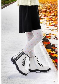 Resim Kiko Kids Termo Taban Kız Çocuk Bot 622 Çatlak Beyaz 