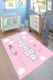 Resim Verona Kaymaz Deri Tabanlı Yıkanabilir Antibakteriyel Dijital Baskı Çocuk Halısı, CK-10155A-VRN-100X500 