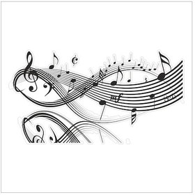 Resim Müzik Notası Folyo Sticker Derstv439 50cm Uzunluk Siyah 