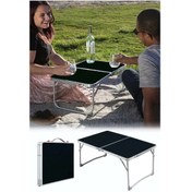 Resim Çanta Tipi Kısa Bahçe Sehpası Bahçe Masası Mini Kamp Masası Ha008 Gri - Siyah 