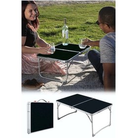 Resim Çanta Tipi Kısa Bahçe Sehpası Bahçe Masası Mini Kamp Masası Ha008 Gri - Siyah 