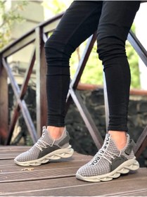 Resim sepetimpet Lisinya946 Yüksek Taban Tarz Sneakers Cırt Detaylı Gri Erkek Spor Ayakkabısı 