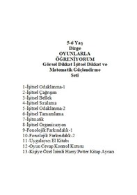 Resim Önel Yayıncılık Dizge 5-6 Yaş Görsel İşitsel Dikkat ve Matematik Güçlendirme Seti + Kişiye Özel İsimli Harry Potter Kitap Ayracı 
