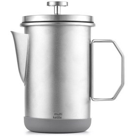 Resim Mufunye Paslanmaz Çelik 1l Katlanabilir Kamp French Press Kahve Demleme Ve Su Isıtma İçin Pratik Seyahat Kahve Makinesi Diğer 