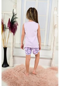 Resim Kız Çocuk Askılı Pijama Takımı Always Smile Somon Lila 