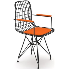 Resim Knsz kafes tel sandalyesi 1 li mazlum syhtrn kolçaklı ofis cafe bahçe mutfak 