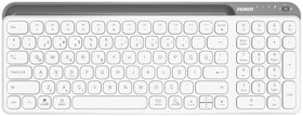 Resim Everest KB-BT90 Beyaz/Gri Bluetooth+ 2.4Ghz Telefon Tablet Standlı Şarjlı Q Mac/Win/Android/Ios Uyumlu Kablosuz klavye 