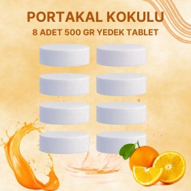 Resim 4 Adet 2X500 gr Nem Alıcı Rutubet ve Küf Önleyici Yedek Tablet Portakal 