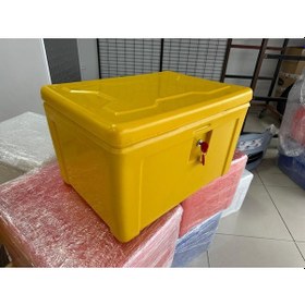 Resim Motosiklet Pizza Servis Çantası Sarı 90 Litre Köşeli Sarı 