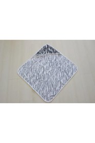 Resim Ender Home Zebra Desenli Yeni Doğan Kapüşonlu Havlu Kundak - Hipoalerjenik %100 Pamuk 