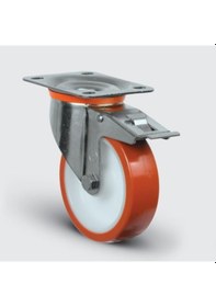 Resim EZ01ZKP150F Döner Tablalı Frenli Poliüretan Kaplı Tekerlek 