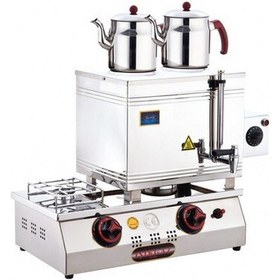 Resim Işıkgaz Elektrikli Ve Lpg'li Kapaklı Ce Çift Tab. Çay Ocağı 2 Demlik 30'luk 