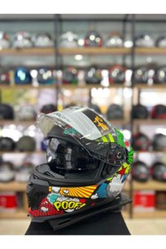 Resim Sway Sw 865 Boom Black Colourful Full Face Güneş Vizörlü Kask 