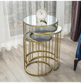 Resim Venüs Metal Ayak Gold Zigon Sehpa 