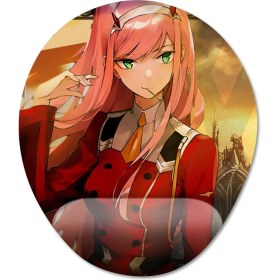 Resim Pixxa Darling In The Franxx - Zero Two Bilek Destekli Mousepad Model - 2 Oval 