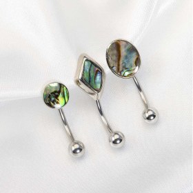 Resim Paslanmaz Çelikten Yapılmış Şıklı Vintage Kadın Göbek Piercing Yüzüğü, Dairesel, Oval ve Elmas Şekilli Tasarımlarla together Shell Kağıt, Hem Erkek Hem de Kadınlar İçin Hediye Olarak Uygun. 