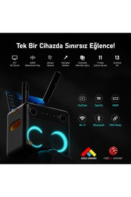 Resim Ikarao Partybox Hoparlör Ve Mikrofon Standlı Break X2 300w Karaoke Bluetooth Hoparlör Seti 