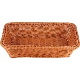 Resim Hangfox Kahverengi Pp Taklit Rattan Mutfak Ofis Masaüstü Ekmek Meyve Yiyecek Saklama Sepeti X Boyut 