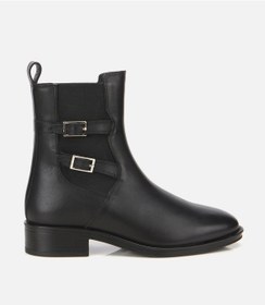 Resim Hotiç Kadın Deri Siyah Tokalı Lastik Detaylı Düz Bot 01boh313390a100 01boh313390a100 Siyah 