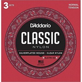 Resim D’Addario EJ27N-3D Klasik Gitar Tel Seti 4/4 3’lü Paket Normal Tension 