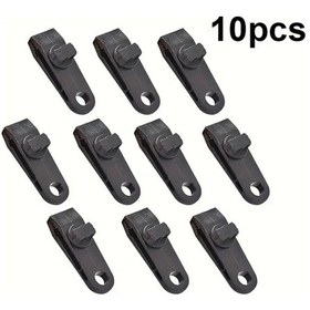 Resim Elmpaly 10 Adet Siyah Dış Mekan Çadır Klipsi Branda Yağmurluk İçin Rüzgar Sabitleme Ağır Ayarlı Kilit Altın 