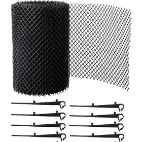 Resim Monyee Plastik Ev Çatı Su Tüpü Jeli 15cm X 6m Siyah 10 Tırnaklı Kesilebilir Bahçe Temizlik Aleti 
