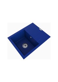 Resim Polex Cristalüx Granit Evye P-S60 Mavi Tezgah Altı Ve Tezgah Üstü Kare Mutfak Evyesi 60.5x49.5 CM 
