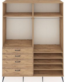 Resim Hyperion Gardrop 7 Raflı 4 Çekmeceli 2 Askılı 176x44x221 Çam-çam Çam 