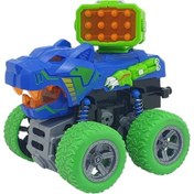 Resim Sürtmeli Dinazor Araçlar - Sesli Ve Işıklı - D500-19 - Lacivert Çok Renkli 