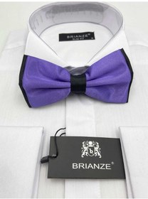 Resim Brianze Koyu Lila Siyah Saten Papyon Koyu Mor 