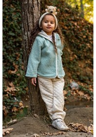 Resim Luckka Heritage Puffy Astarlı Peluş Bebek Çocuk Ceket - Kopüşonlu Peluş Mont - Ztpufceket Yeşil 