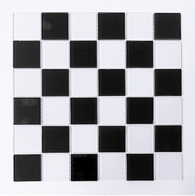 Resim MozaiKristaL Tüm yüzeyler için 48x48x4mm. Siyah-Beyaz Damalı, 30x30cm. Fileli Kristal Mozaik (11 File=1m2 Fiyatı) 